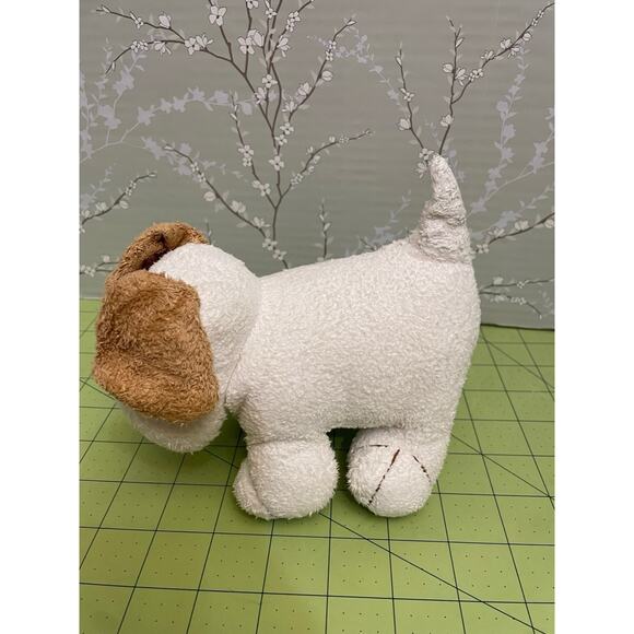 Old Navy 2004 Puppy Dog Lovey Rattle 7” Baby Plush Brown White HTF - Picture 2 of 8